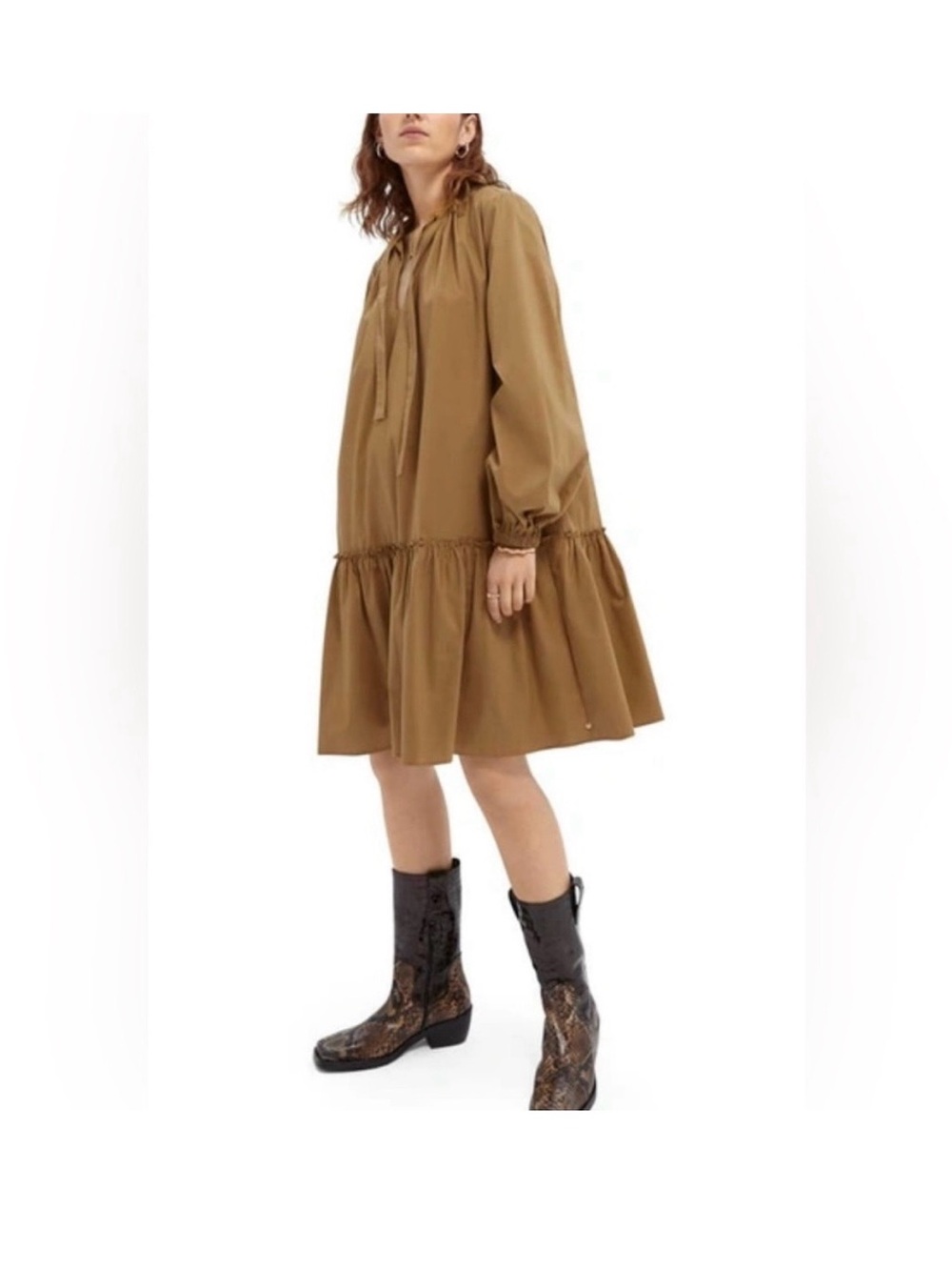 Scotch & Soda Camel shift dress